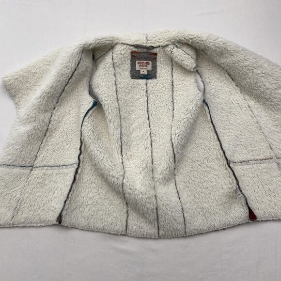 Mossimo Supply Vest Womens Medium Gray Teal Aztec Sherpa Lined Open Front - Picture 6 of 11